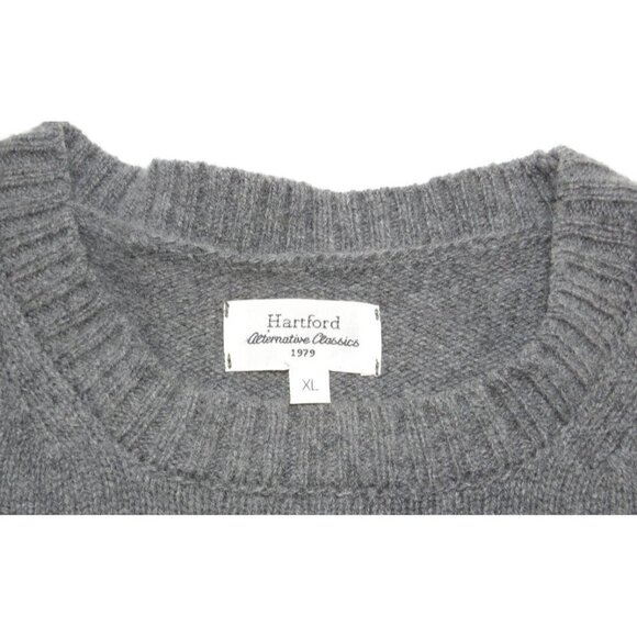 Gray Wool & Cashmere sweater HARTFORD ALTERNATIVE CLASSICS 1979 men's size XL - Picture 3 of 4